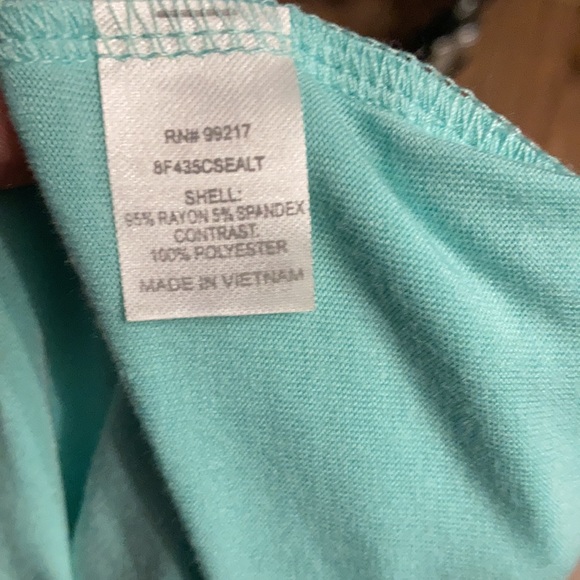 NWT! Charming Charlie Racerback Tank Chevron Bow Mint Green Small - Picture 4 of 4